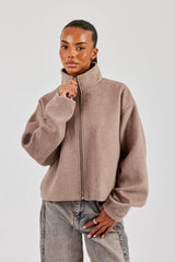 Brushed Wool Jacket - Taupe