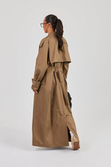 Oversized Maxi Trench Coat - Beige