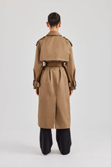 Twill Trench Coat - Taupe