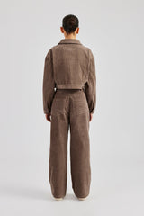 Cropped Cord Jacket & Trouser - Taupe