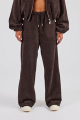Suede Wide Leg Trouser - Chocolate