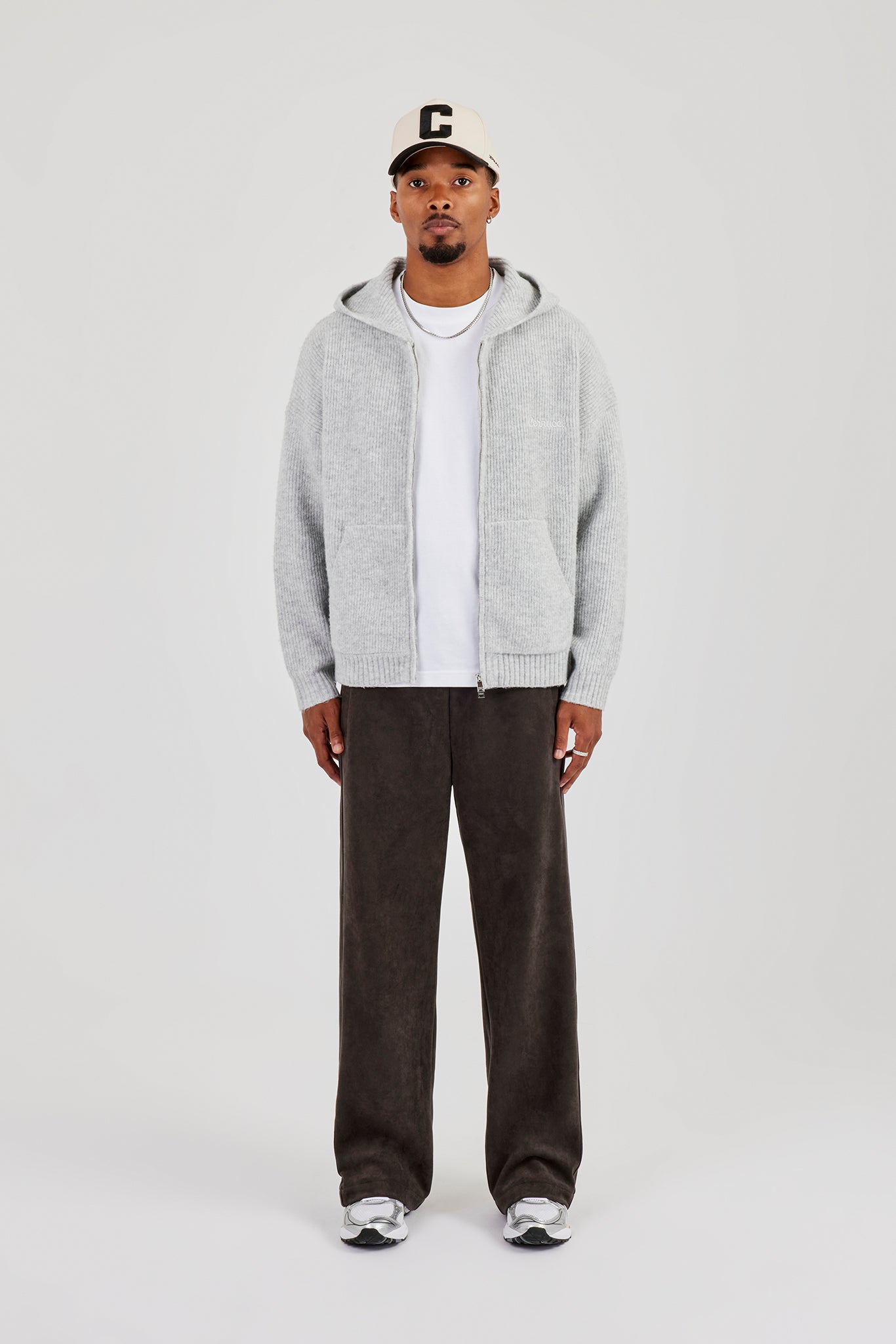 Suede Relaxed Jogger - Charcoal