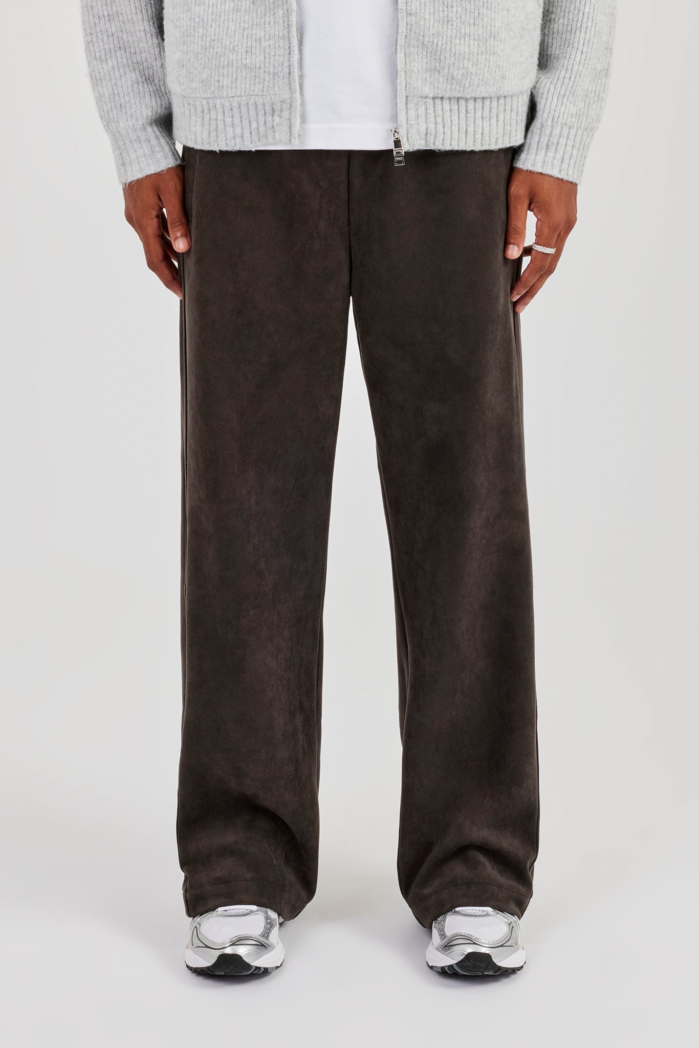 Suede Relaxed Jogger - Charcoal