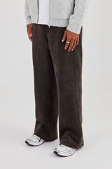 Suede Relaxed Jogger - Charcoal