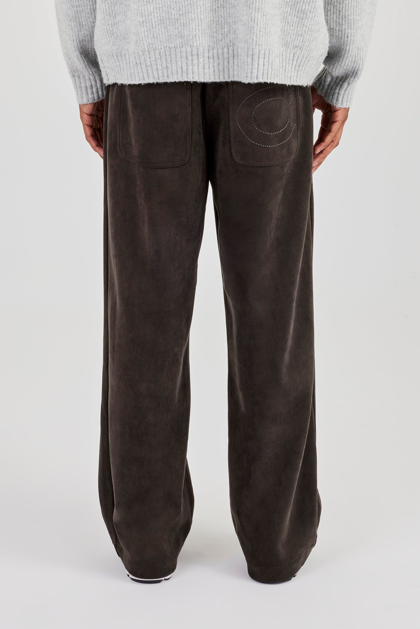 Suede Relaxed Jogger - Charcoal