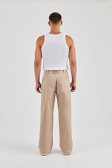 Tailored Relaxed Trouser - Sand