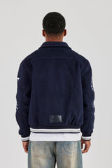 Varsity Badge Harrington Bomber - Navy