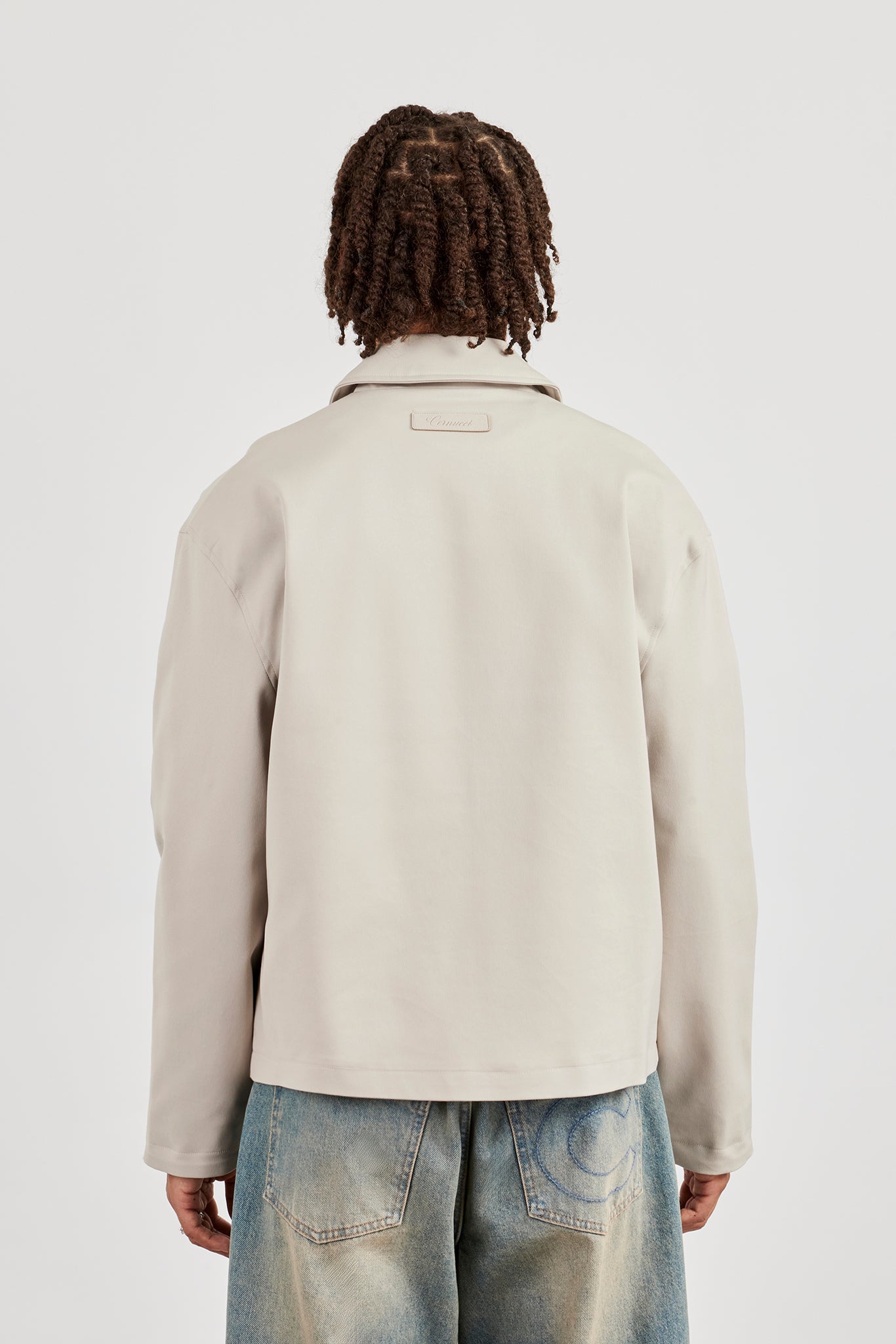Twill Pocket Detail Harrington Jacket - Stone