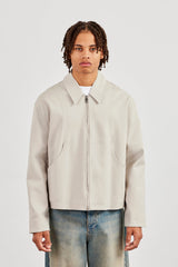 Twill Pocket Detail Harrington Jacket - Stone