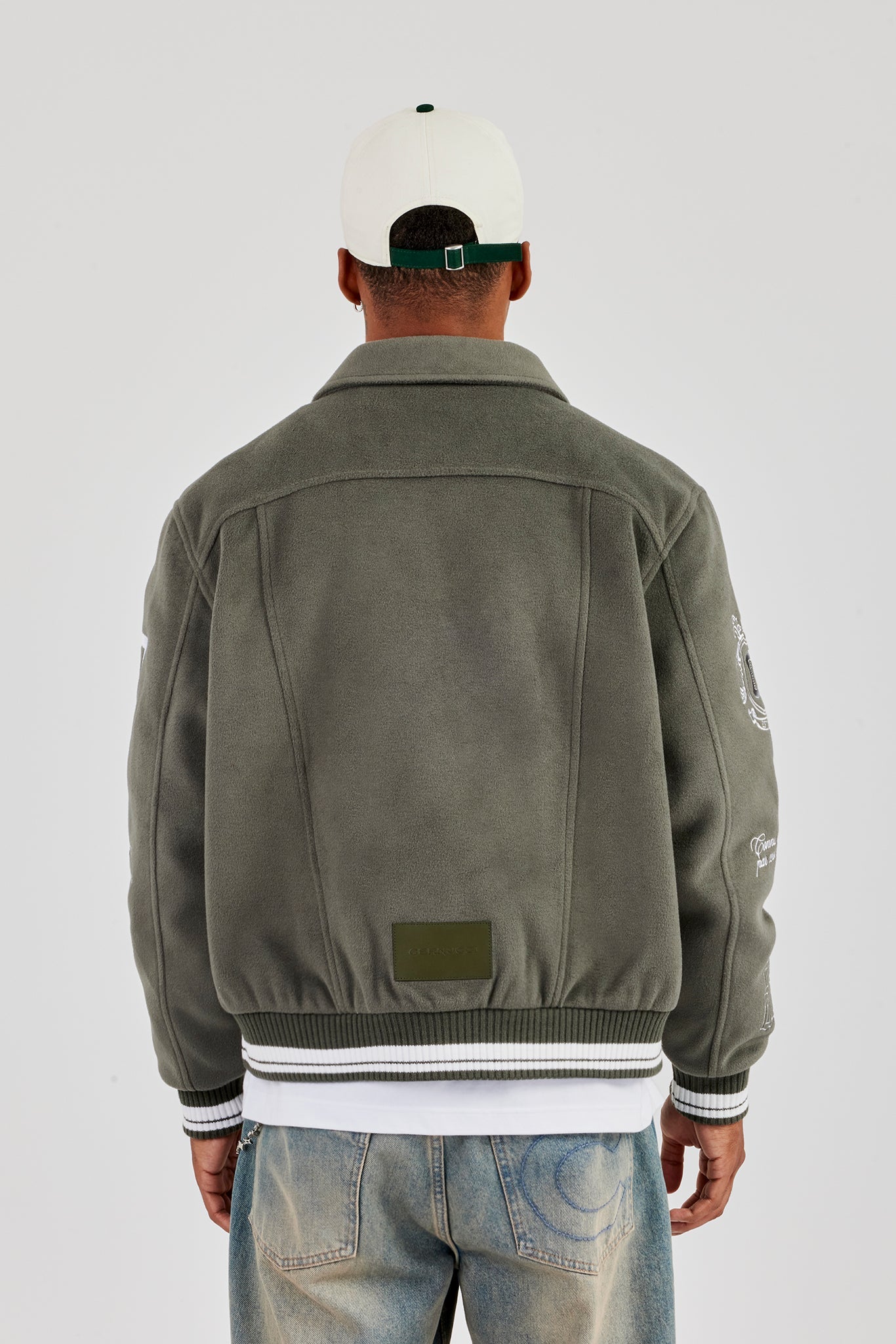 Varsity Badge Harrington Bomber - Grey