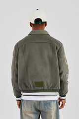 Varsity Badge Harrington Bomber - Grey
