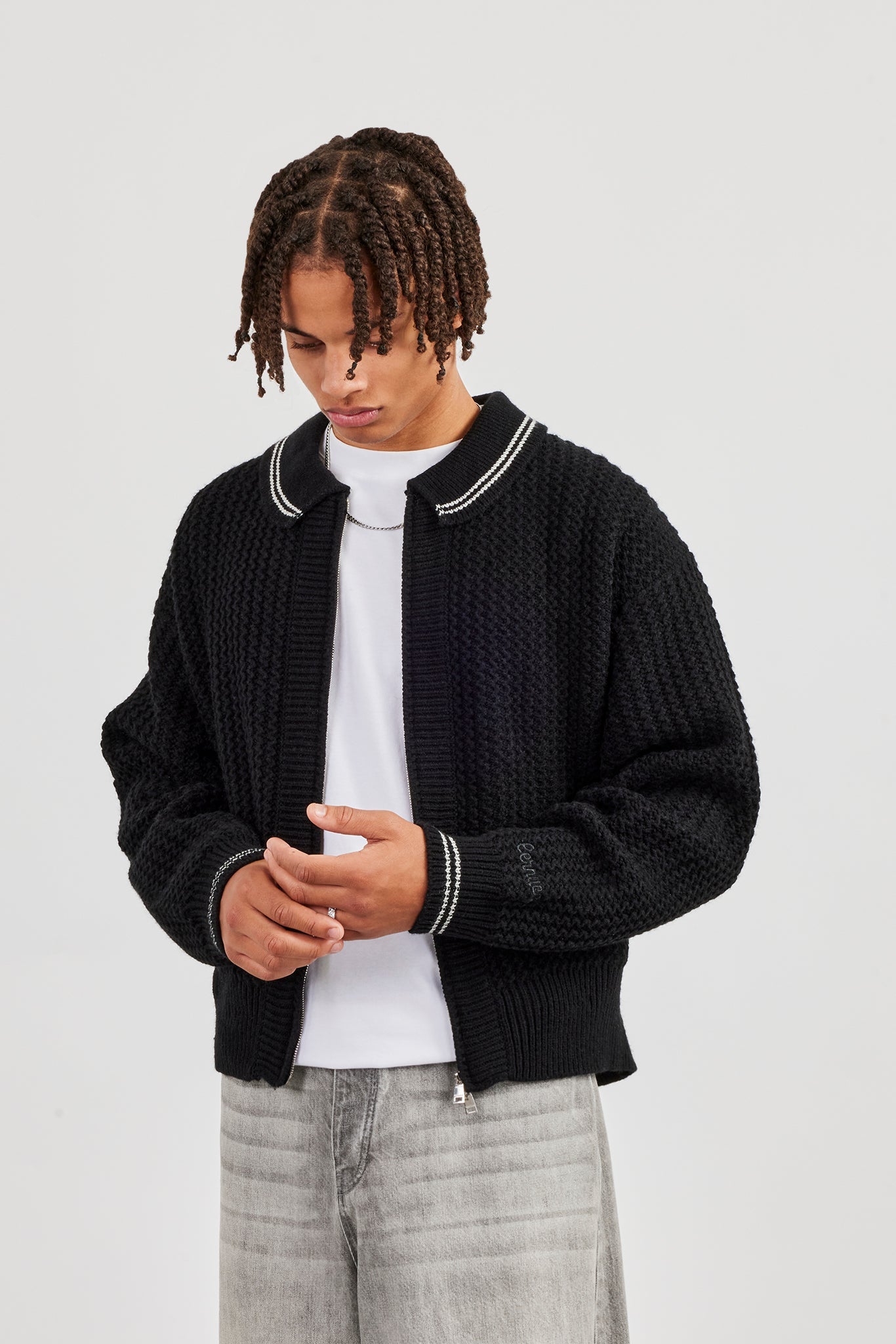 Knitted Harrington - Black
