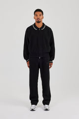 Knitted Harrington & Jogger - Black