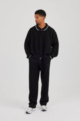 Knitted Harrington & Jogger - Black