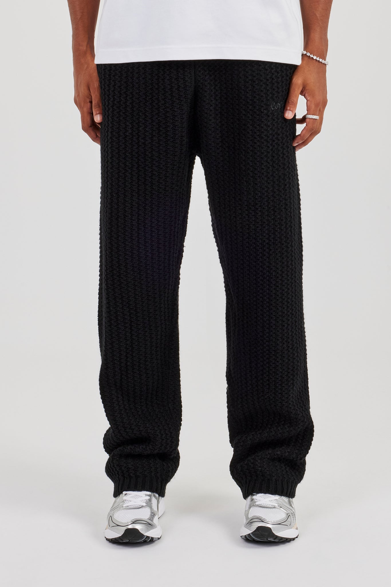 Knitted Relaxed Jogger - Black