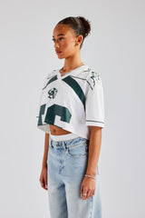 Mesh Cropped 86 Top - White