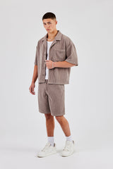 Relaxed Cord Short - Taupe