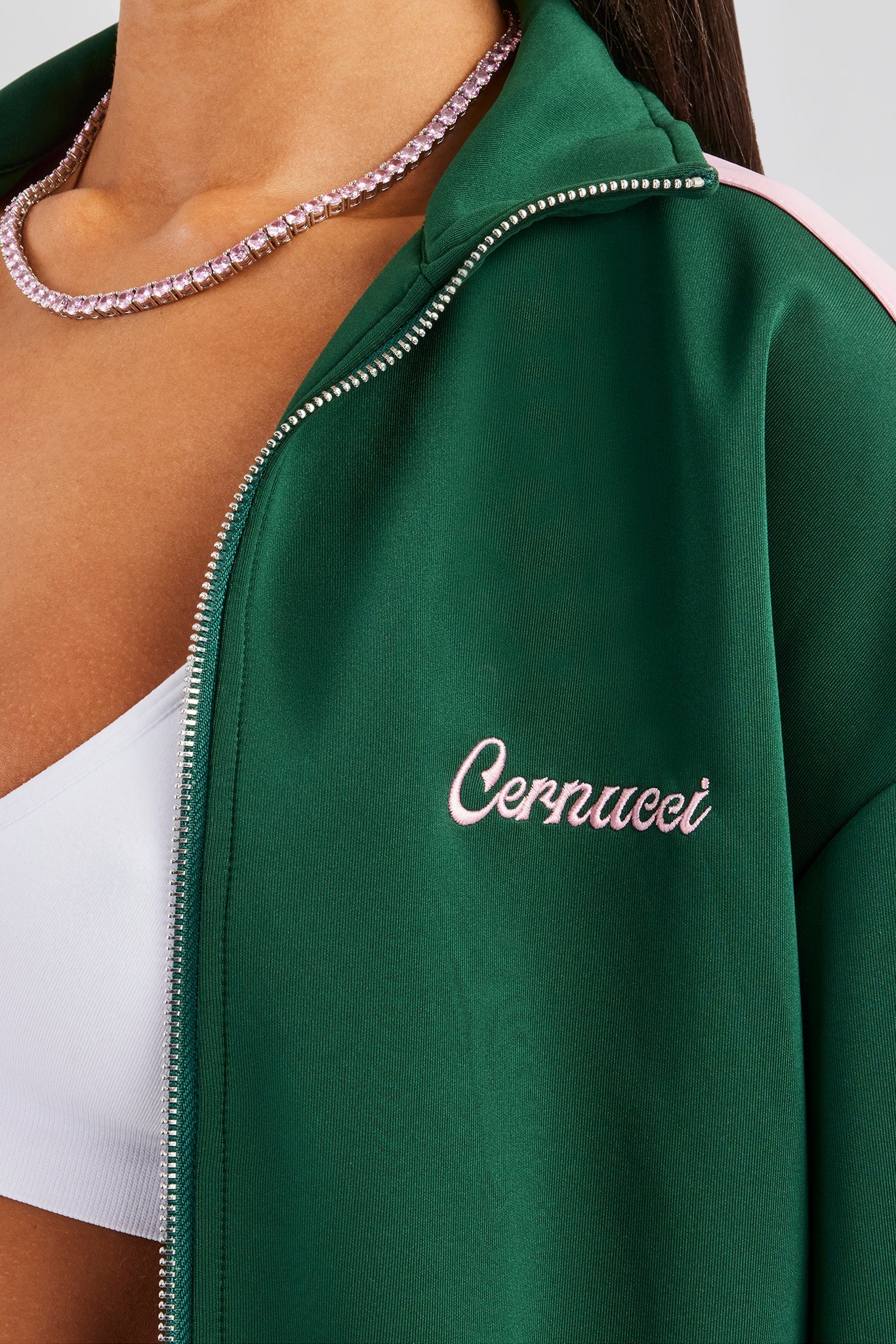 Womens Contrast Panel Tracksuit - Green