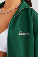 Womens Contrast Panel Tracksuit - Green