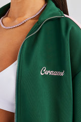 Womens Contrast Panel Tracksuit - Green