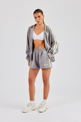 Hooded Taping Jacket & Shorts - Grey