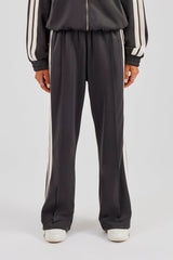Taping Wide Leg Track Pant - Charcoal