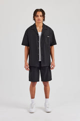 Nylon Cargo Shirt & Short - Black