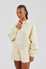 Washed Polo Sweatshirt & Short - Butter Yellow