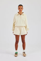 Washed Polo Sweatshirt & Short - Butter Yellow