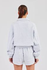 Polo Sweatshirt - Heather Grey