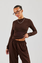 Soft Touch Long Sleeve Top - Chocolate