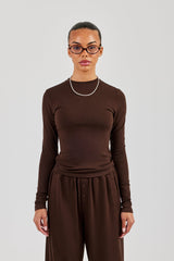 Soft Touch Long Sleeve Top - Chocolate