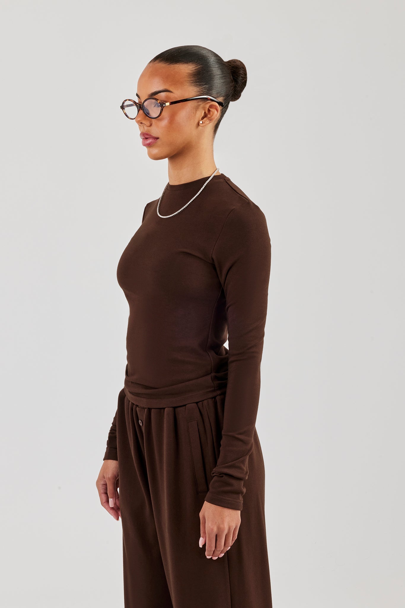 Soft Touch Long Sleeve Top - Chocolate