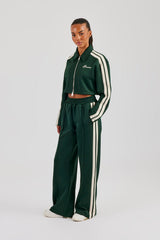 Taping Cropped Harrington Jacket - Bottle Green