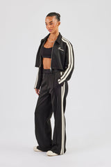 Cropped Harrington Taping Jacket & Tailored Trouser - Black