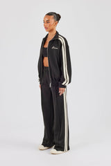 Funnel Neck Taping Jacket & Tailored Trouser - Black