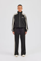 Funnel Neck Taping Jacket & Tailored Trouser - Black