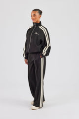Funnel Neck Taping Jacket & Tailored Trouser - Black