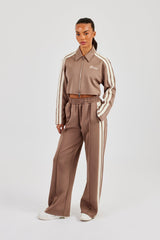 Taping Cropped Harrington Jacket - Taupe