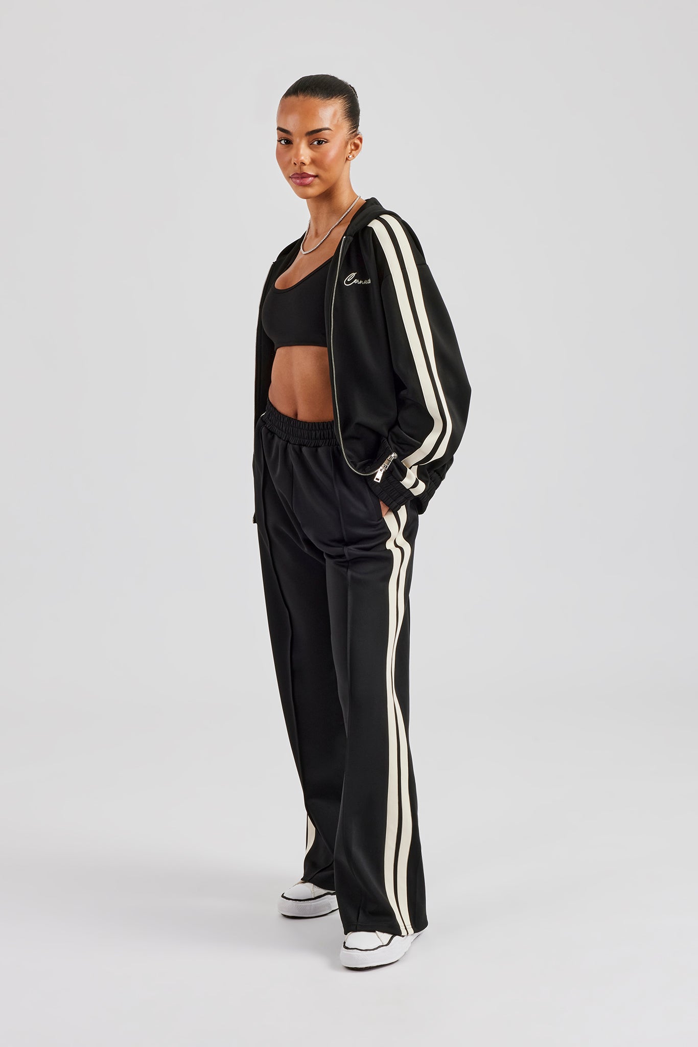 Taping Hooded Jacket - Black