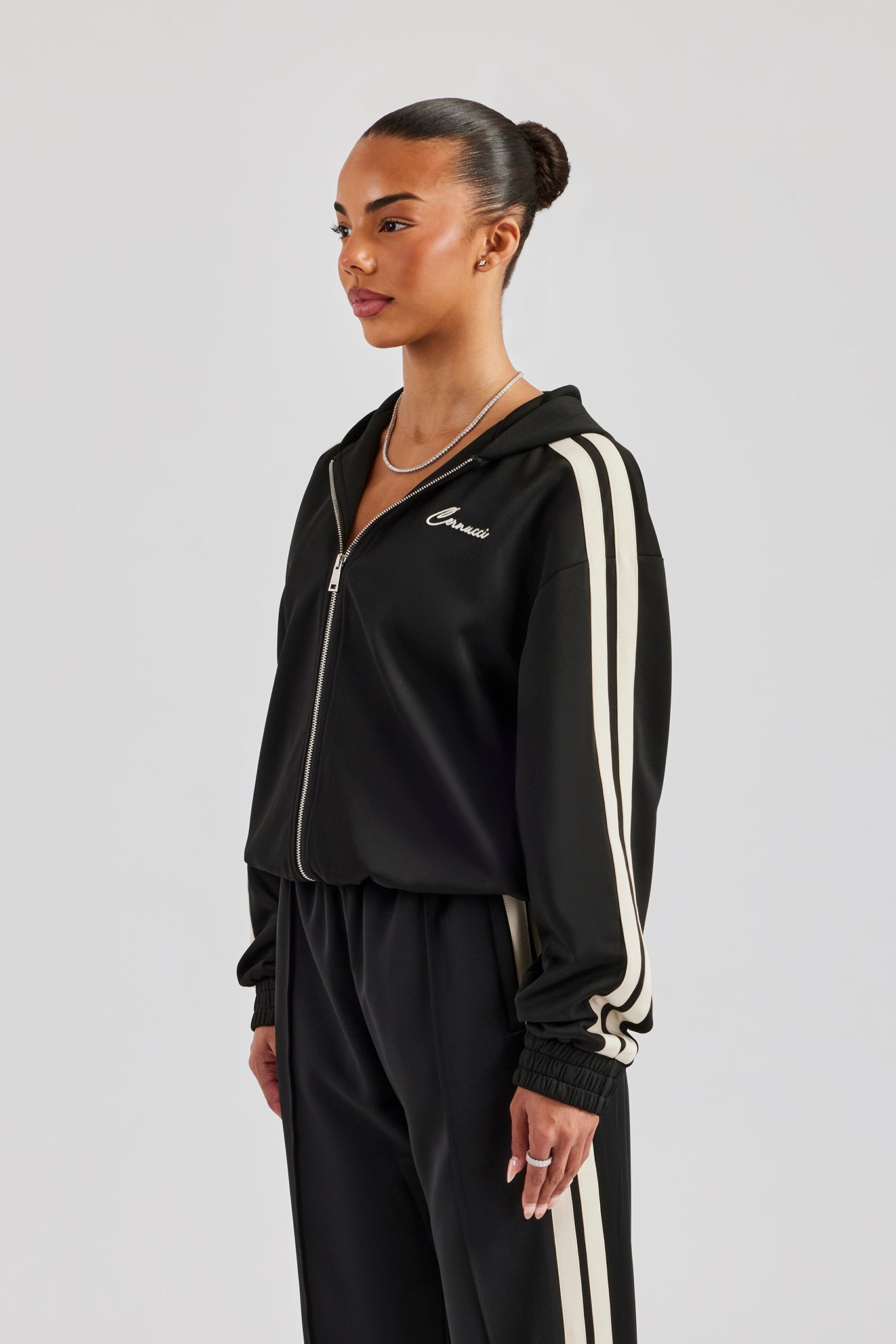 Taping Hooded Jacket - Black