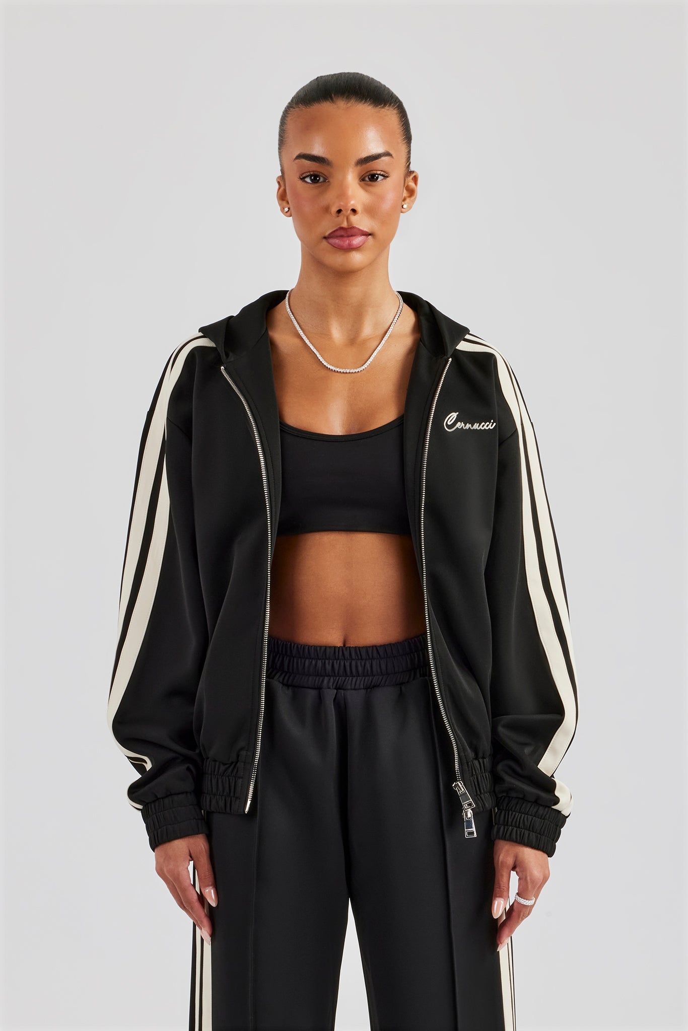 Taping Hooded Jacket - Black