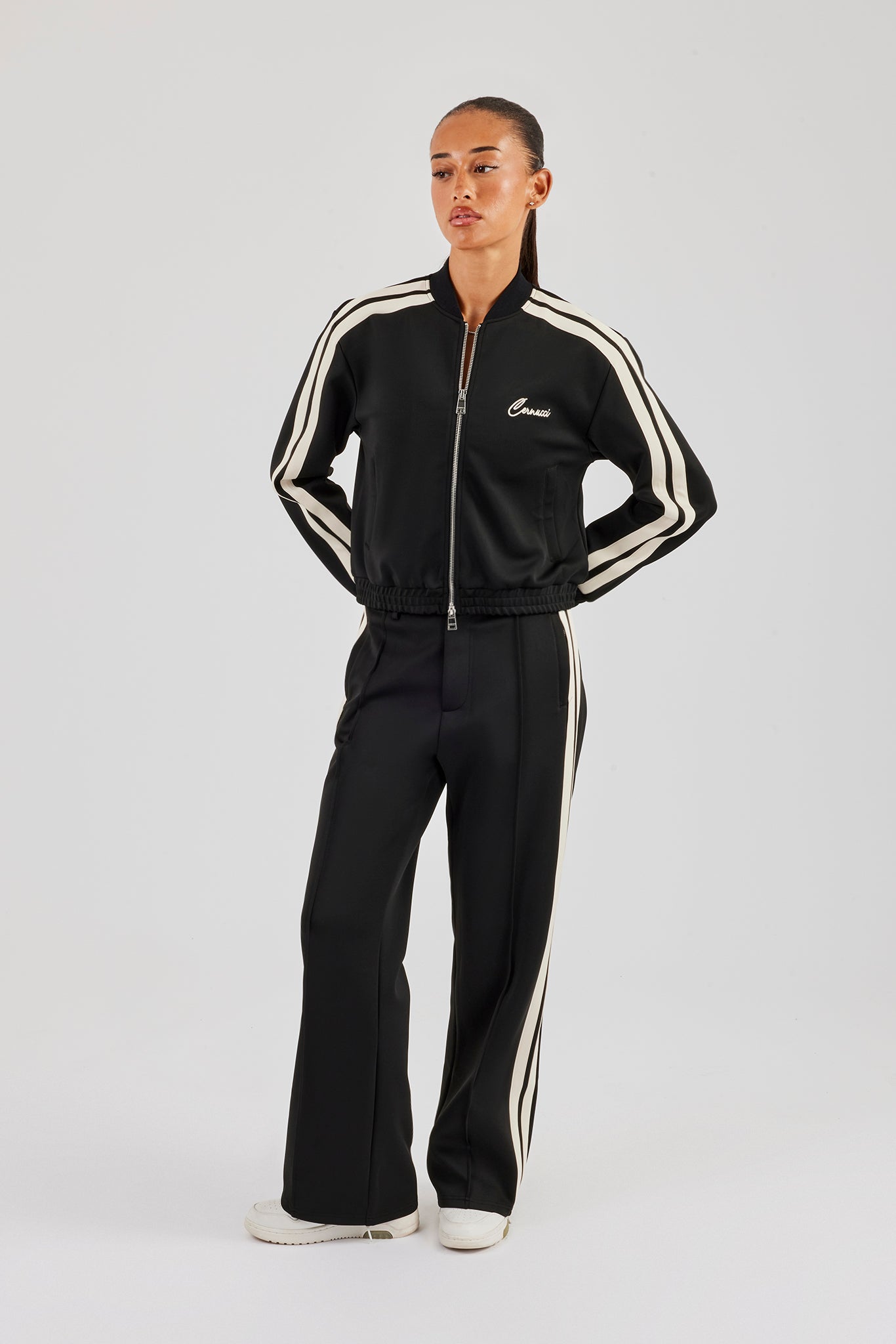 Taping Bomber Jacket & Tailored Trousers - Black