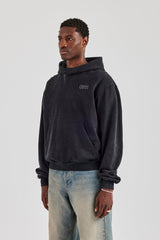 Verwaschener Hoodie - Schwarz