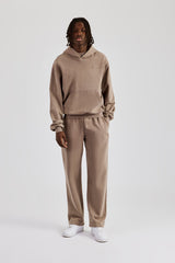 Gewaschene Jogginghose mit geradem Bein - Taupe