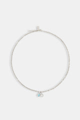 Iced Blue & Clear Double Gemstone Necklace - 10mm