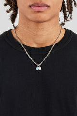 Iced Blue & Clear Double Gemstone Necklace - 10mm