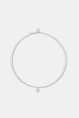Iced Blue Oval Gemstone Necklace - 10mm