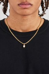 Iced Oval Gemstone Necklace - 10mm - Gold