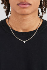 Iced Triangular Pave Pendant Necklace - 10mm